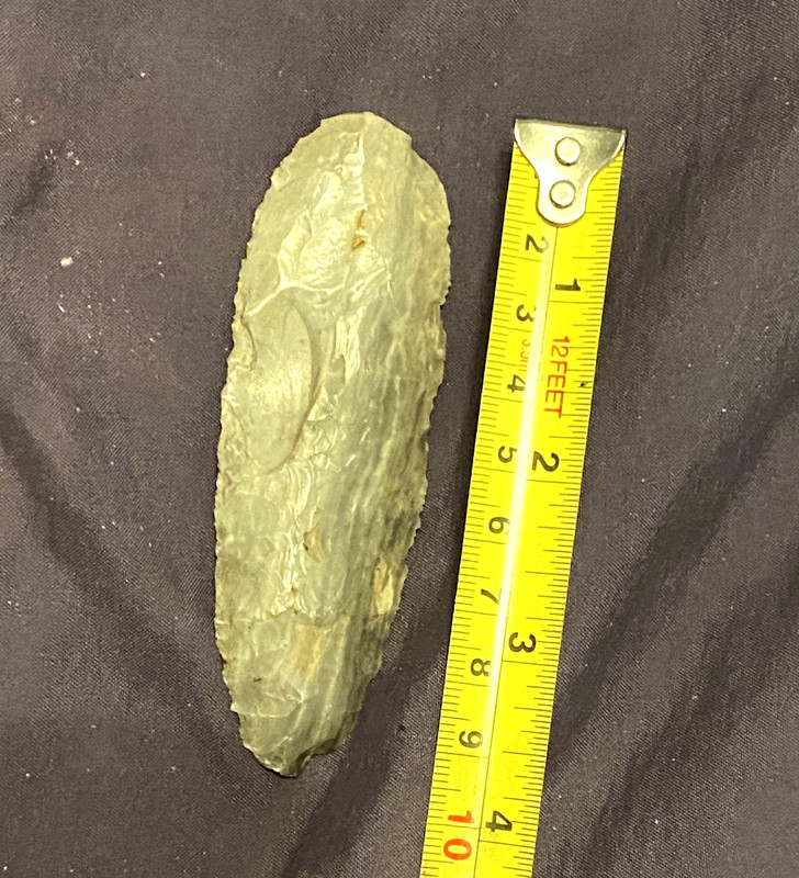 Stone, Spear Head, Ancient Artifact Mastadon Ages, SHARP Edges. Flint?