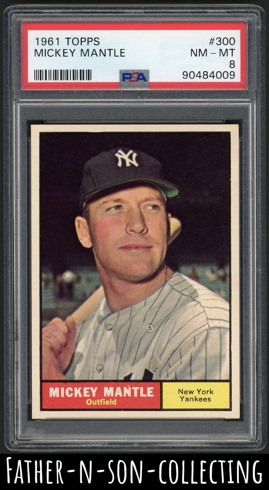 1961 Topps MICKEY MANTLE PSA 8 #300 - Look At Centering! NM-MT New York Yankees