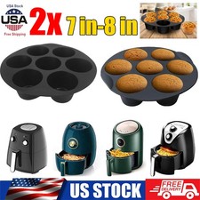 7 Cups Air Fryer Muffin Pan Silicone Muffin Pans for Baking Freezing Egg Mold