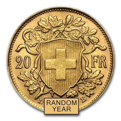 Swiss Gold 20 Francs Helvetia AU (Random Year) | eBay