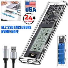 M.2 SSD Case NGFF or NVMe Enclosure M.2 to USB Type C 3.2 NVME Hard Drive Adapte
