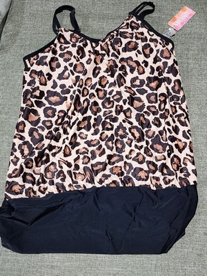 VBeasIIy Two Piece Swim Suit Leopard Print Size Large