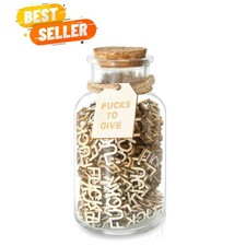 F u cks to Gift Jar 9 OZ,200PCS Wooden Cutout Letter Fu c k Jar for Birthday,...
