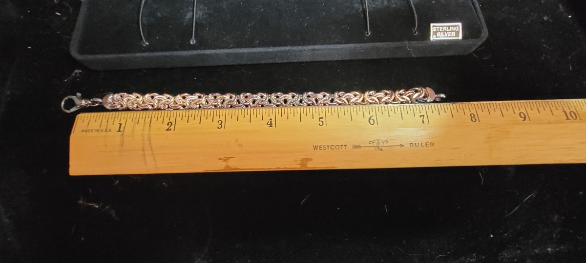 Vintage Sterling Silver Byzantine Bracelet Heavy Chunky Bali Style 8” 925 #200 View 5