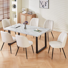 Set of 2,4,6 Velvet Suede Dining Chairs Upholstered seat Ergnomic with Metal Leg