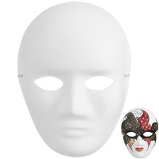 4 Pcs Paper Mask Craft Masquerade Face White Halloween Machemask Costume