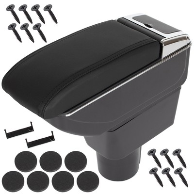 Für Dacia Duster I 2010-2017 Mittelarmlehne Armlehne Leder Schwarz KOMPLETT SET