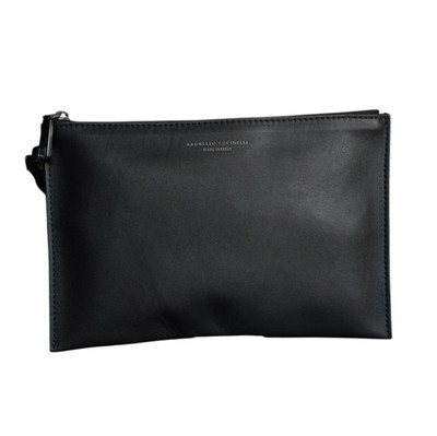 Brunello Cucinelli Pouch Bag Handtasche mit Handschlaufe Leder