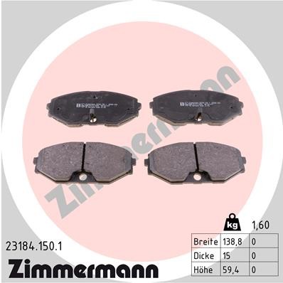 Vorderachse ZIMMERMANN 23184.150.1 Bremsbelagsatz, Scheibenbremse für INFINITI,N