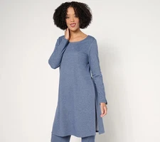 Attitudes by Renee Regular Casa Cozy Crew Neck Tunic - Sz L a674887