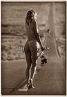 Vintage Look Pinup Girl Hot Girl on Highway Man Cave Garage Car Tin Metal Signs