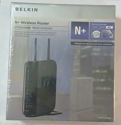 Belkin N+ Wireless Router F5D8235-4 Gigabit Storage Networking - New Sealed