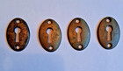4 Heavy Antique  Solid Brass Oval Escutcheon Keyhole Keyholes Covers Victorian — photo 2
