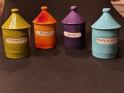 ULTRA RARE Raymor BAGNI Vice Jar Canister SET OF 4  MCM Italian Pottery