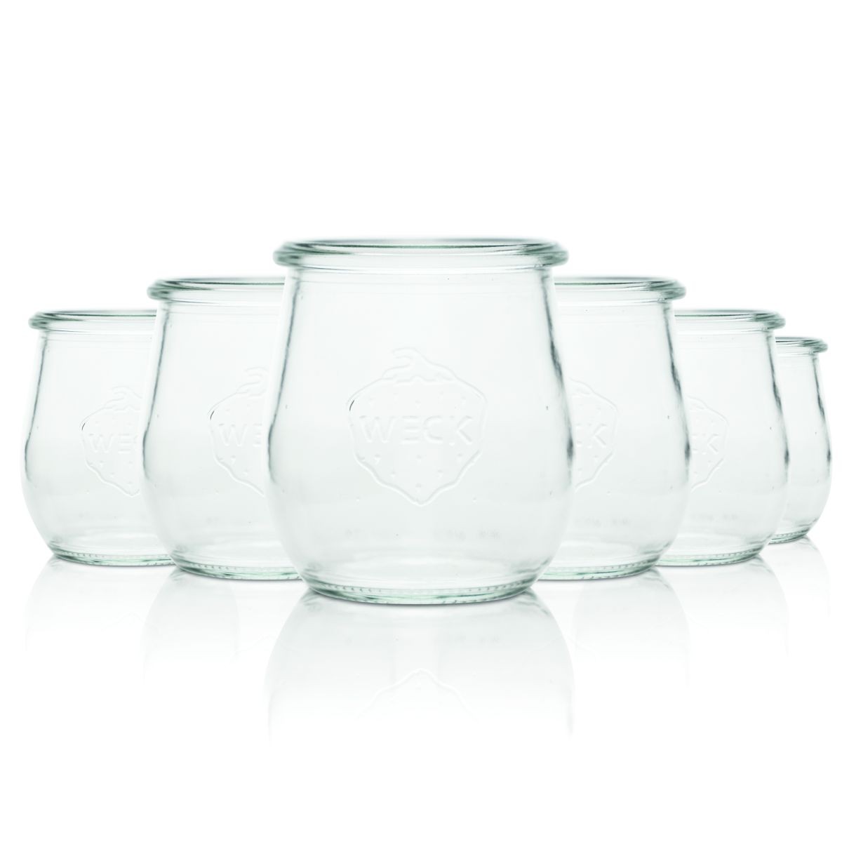 6x Weck Dessert Glas 0,22l Einmachglas Nachspeisenglas Pudding Mousse Creme
