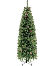 5FT PreDecorated Slim Artificial Christmas Tree with Metal Stand