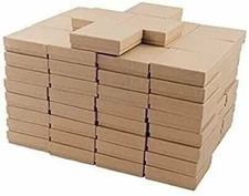 888 Display - Pack of 50 Boxes of 3 1/2" x 3 1/2" x 1" Kraft Brown Matte...