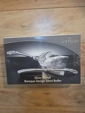 Godinger Silver Art Co Baroque Silver Plated Silent Butler Set Sweeper Brush