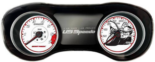 USSpeedo White Dodge Charger Scat Pack Gauge Face for Clusters 2015-2024(180mph)