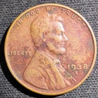 1938-S Wheat Penny Cent Fine or better (F or better) Condition - Single Coin