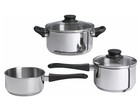 IKEA ANNONS 5-Piece Cookware Set Stainless Steel Pots & Pans with Glass Lids