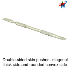 Double-Sided Skin Pusher Thick Diagonal  Rounded Convex Manicure Tool