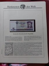 Banknoten Der Welt DDR 5 Mark 1975 Kassenfrisch Geldschein Papiergeld