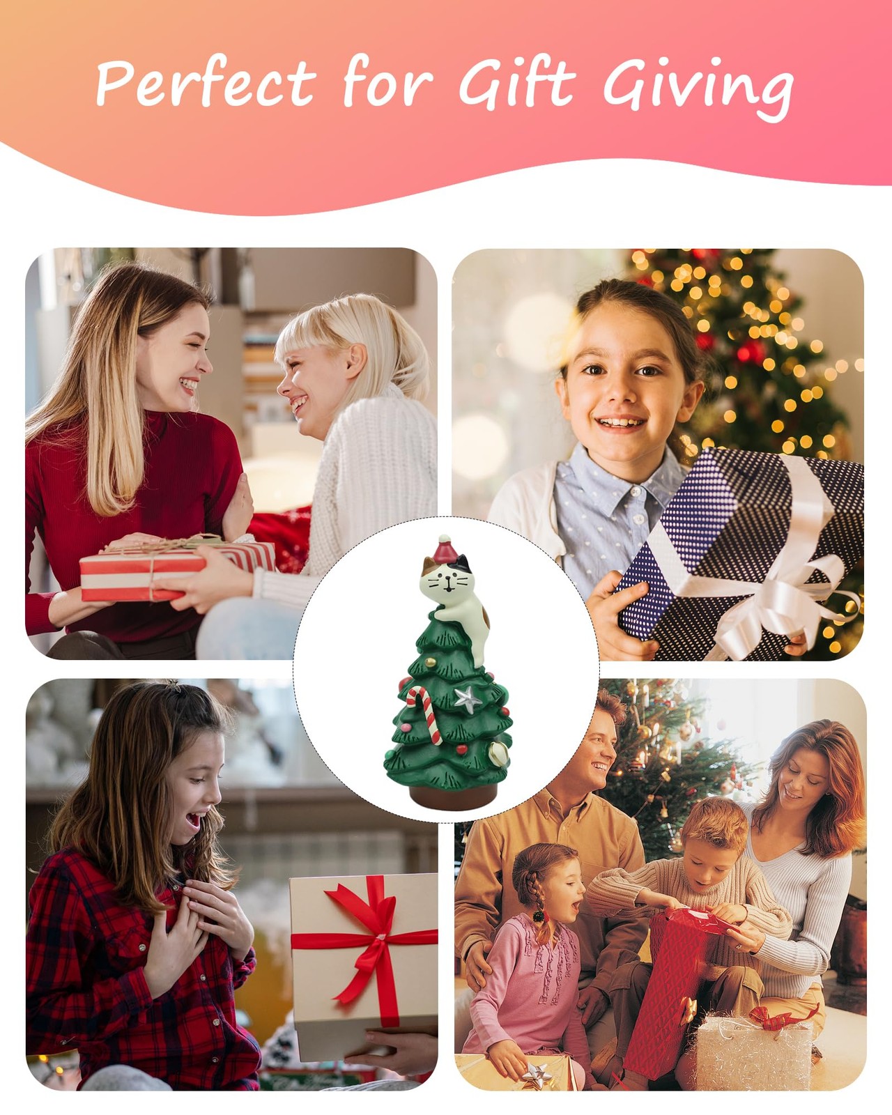 3.3 Inch Resin Christmas Cat Tree - Perfect for Office, Home or Gift - Adorab...