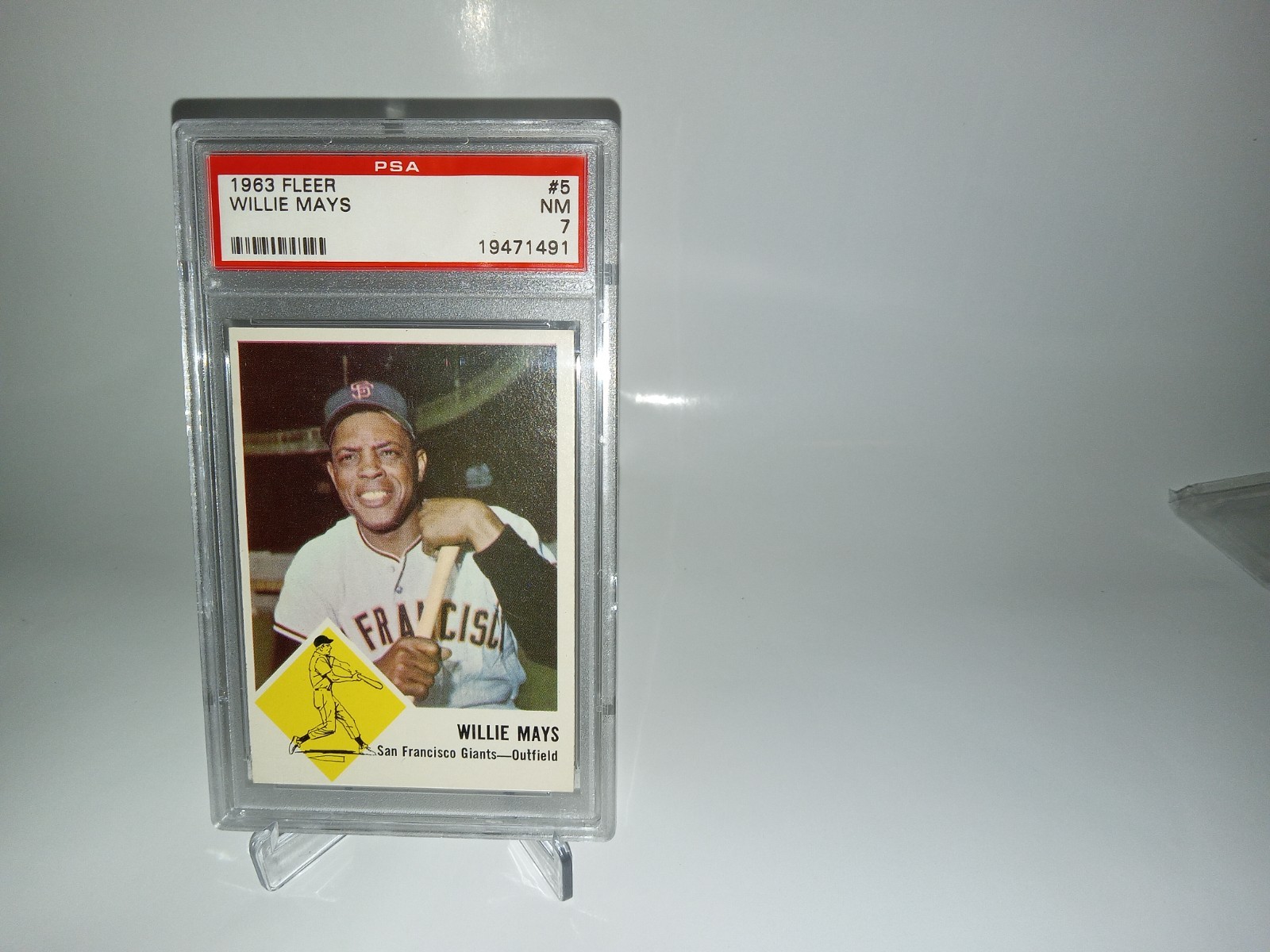 1963 FLEER Willie MAYS #5 Card PSA 7 Graded