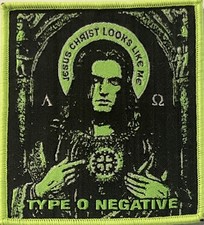 Type O Negative - Jesus Christ Looks Like Me 3.5 x 4" Woven Patch Peter Steele