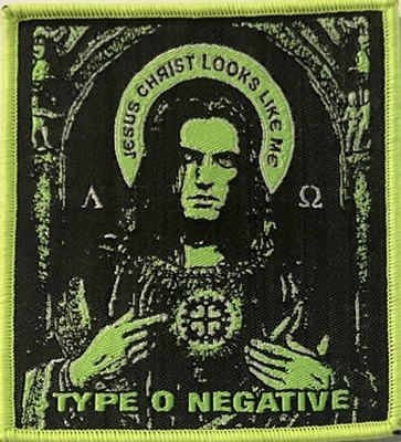 Type O Negative - Jesus Christ Looks Like Me 3.5 x 4'' Woven Patch [Peter Steele]