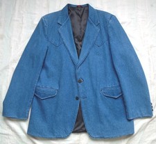 Vintage 80s Sheplers Mens 46 Western Denim Jean Blazer