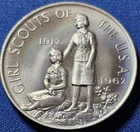 Girl Scouts of America Heraldic Art 50th Anniversary Sterling Silver Coin 1962