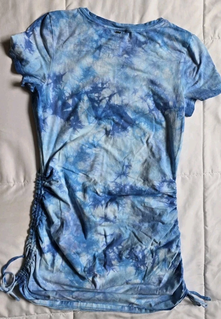 UNDERCOVER Abito Tshirt Rosa Victoria’s Secret Blu Tie Dye Lati Increspati Tg Large.