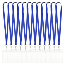 12Pack Lanyards for ID Badges, Lanyards for Keys, Blue