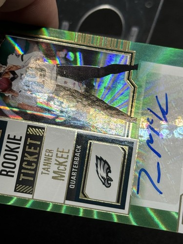 2023 CONTENDERS TANNER McKEE # 135 ROOKIE AUTO GREEN LASER EAGLES COLOR MATCH - Bild 2 von 3