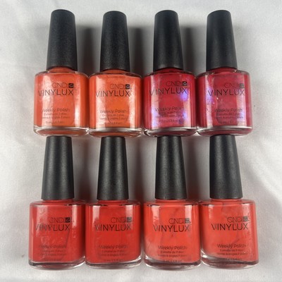 Lot of 8 assorted CND Vinylux Weekly Polish Nail Polish (colors in description)