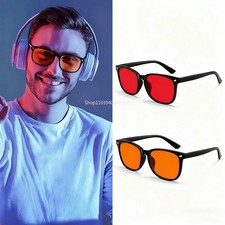 Blue Light Blocking Glasses Men Red Lens Computer Gaming Sleep Anti Eyestrain