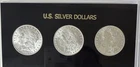 Morgan Silver Dollars  3 Coin lot!GEM BU’s+1883 O, 1884 P, 1885 O Blast White!