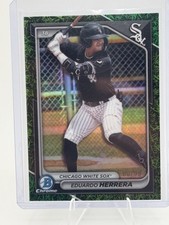 Bowman Draft Chrome Green Grass Refractor /99 Eduardo Herrera #BDC-179 White So…