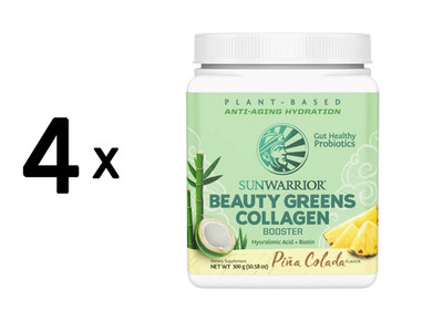 4 x Sunwarrior Beauty Greens Collagen Booster (300g) Piña (149,99 EUR/kg)