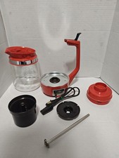 Vtg Mary Proctor Silex Electric PERCOLATOR Poppy Orange 1970s Coffee Pot *READ*