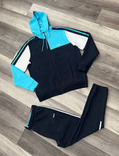 HUGO BOSS Navy and Turquoise Blue Tracksuit 2 Piece Set Men's Size XL