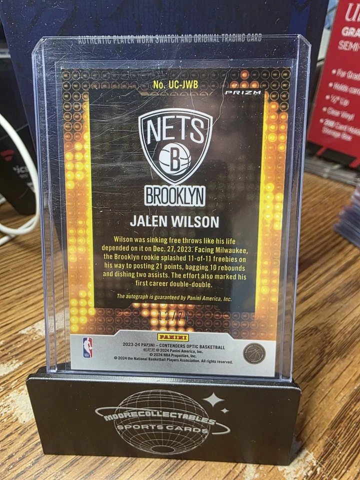 Jalen Wilson 2023-24 Panini Contenders Optic 12/75 Auto Up And Coming RC #UC-JWB - Image 2 of 2