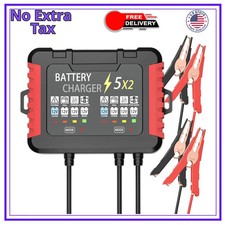 12V 10A 2 Bank Onboard Marine Battery Charger Waterproof for AGM LiFePO4 RV Boat