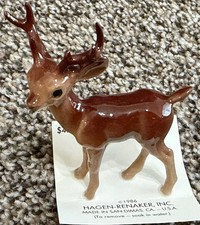 Vintage Retired 1986 Hagen Renaker Deer Buck Porcelain Figurine Miniature