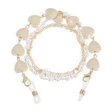 Beads Eyeglass Chain Pearl Glasses Strap Retainer Chain Champagne Heart
