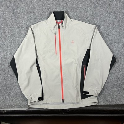 Footjoy Dryjoys Tour XP Rain Jacket Mens Mediun Light Gray Full Zip #3024