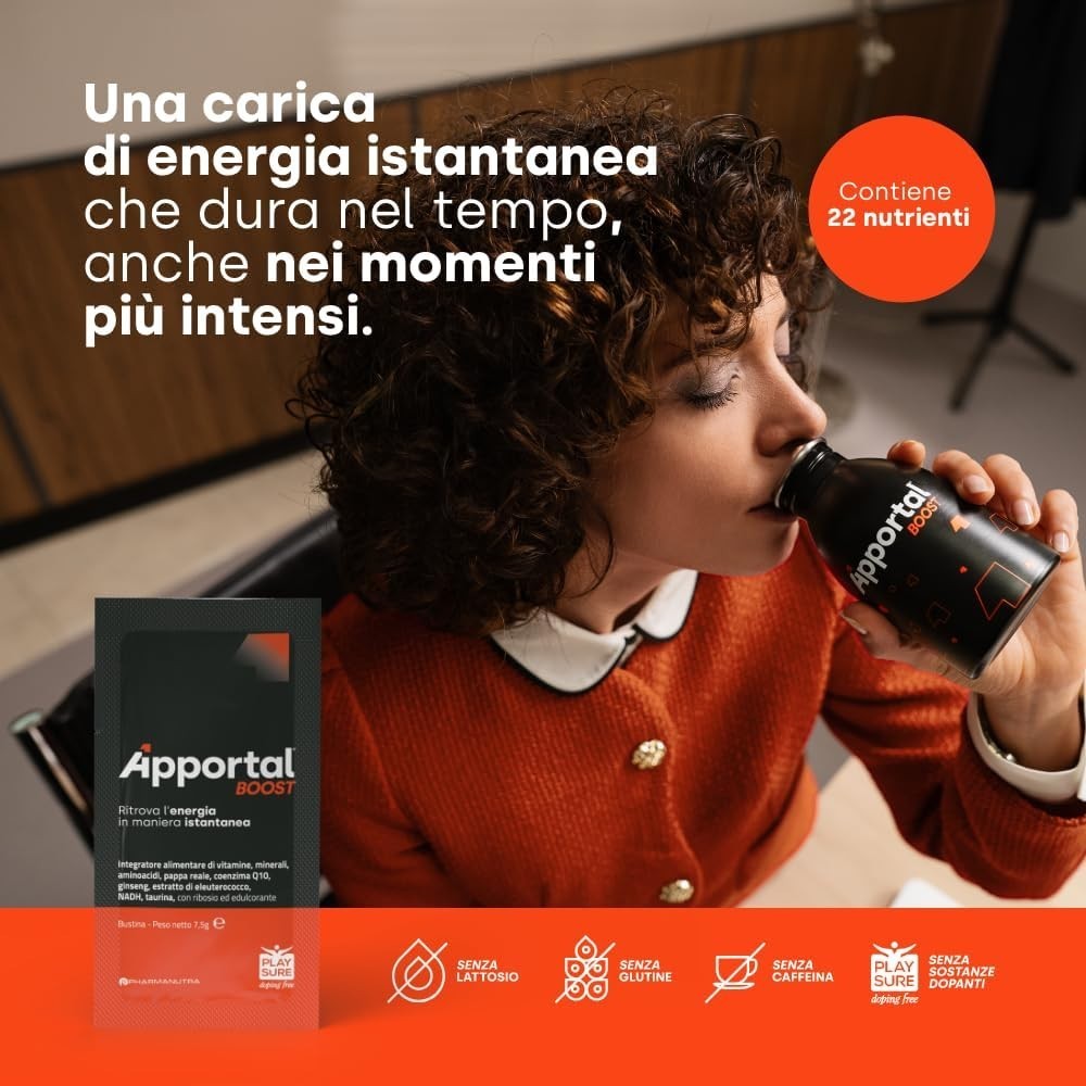Apportal BOOST Pharmanutra 14Bust - Energia Istantanea e Focus - 2