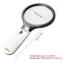 New 100x Handheld Magnifying Glass Reading Lens 3 LED Light Jewelry LoupeNew 100